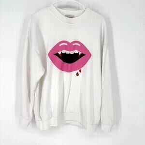 If it were me | vampire lips graphic sweatshirt Large